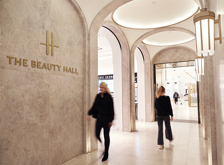 Customers walking around Beauty Halls